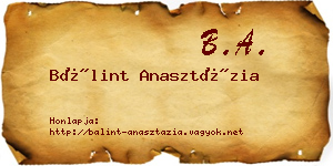 Bálint Anasztázia névjegykártya